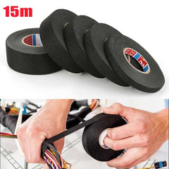 15M 9/15/19/25/32MM Heat-resistant Adhesive Cloth Fabric Tape For Automotive Cable Tape Harness Wiring Loom Electrical Heat Tape 15M 9/15/19/25/32MM Heat-resistant Adhesive Cloth Fabric Tape For Automotive Cable Tape Harness Wiring Loom Electrical Heat Tape
