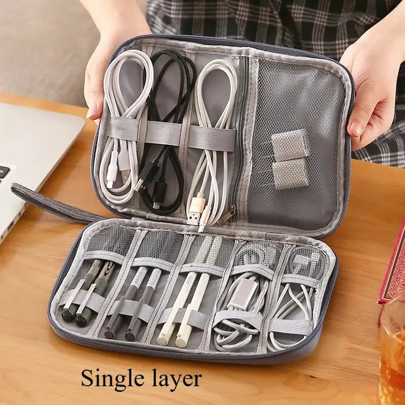 1pc Black Green Storage Bag Electronic Accessory Organizer Portable Usb Data Cable Charger Plug Travel Waterproof Organizer 1pc Black Green Storage Bag Electronic Accessory Organizer Portable Usb Data Cable Charger Plug Travel Waterproof Organizer