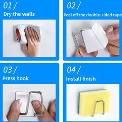 1/3/6pcs Stainless Steel Sink Sponge Rack For Sponge Steel Wire Ball Draining Paste The Inner Wall Of The Sink Kitchen Supplies 1/3/6pcs Stainless Steel Sink Sponge Rack For Sponge Steel Wire Ball Draining Paste The Inner Wall Of The Sink Kitchen Supplies