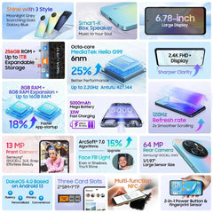 Blackview SHARK 8 Machine Android 13 8GB 128GB/256GB G99 6.78'' 120Hz 2.4K Display 64MP Camera Blackview SHARK 8 Machine Android 13 8GB 128GB/256GB G99 6.78'' 120Hz 2.4K Display 64MP Camera