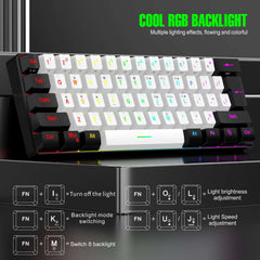 60% wired gaming keyboard, RGB backlight ultra compact mini keyboard, waterproof small compact 61 key keyboard for pc/Mac gamers 60% wired gaming keyboard, RGB backlight ultra compact mini keyboard, waterproof small compact 61 key keyboard for pc/Mac gamers