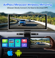 10/11.26 inch Dash Cam 4K Car DVR Wireless Carplay & Android Auto GPS Navigation Video Recorder Dashboard Dual Lens Wifi FM AUX 10/11.26 inch Dash Cam 4K Car DVR Wireless Carplay & Android Auto GPS Navigation Video Recorder Dashboard Dual Lens Wifi FM AUX