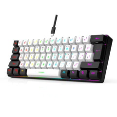 60% wired gaming keyboard, RGB backlight ultra compact mini keyboard, waterproof small compact 61 key keyboard for pc/Mac gamers 60% wired gaming keyboard, RGB backlight ultra compact mini keyboard, waterproof small compact 61 key keyboard for pc/Mac gamers