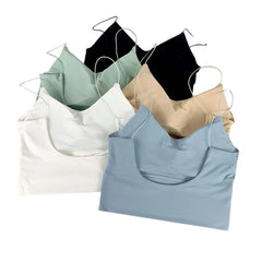 1pc Women Sexy Solid Color Camisole Ice Silk Tube Seamless Sports Tank Top Wireless Underwear Padded Bra Bralette Vest 1pc Women Sexy Solid Color Camisole Ice Silk Tube Seamless Sports Tank Top Wireless Underwear Padded Bra Bralette Vest