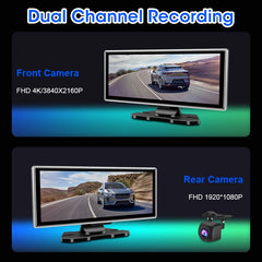 10/11.26 inch Dash Cam 4K Car DVR Wireless Carplay & Android Auto GPS Navigation Video Recorder Dashboard Dual Lens Wifi FM AUX 10/11.26 inch Dash Cam 4K Car DVR Wireless Carplay & Android Auto GPS Navigation Video Recorder Dashboard Dual Lens Wifi FM AUX