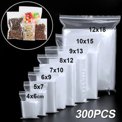 300/100PCS Transparent Zip Bags Food Jewelry Vacuum Storage Bag Plastic Thicken Reclosable Poly Bag Kitchen Organization Package 300/100PCS Transparent Zip Bags Food Jewelry Vacuum Storage Bag Plastic Thicken Reclosable Poly Bag Kitchen Organization Package