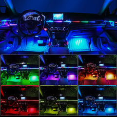 10/14/18 in 1 Led Car Ambient Lights 213 64 Color RGB Symphony Streamer Bluetooth Rainbow Acrylic Strips Atmosphere Lamp Kit 12V 10/14/18 in 1 Led Car Ambient Lights 213 64 Color RGB Symphony Streamer Bluetooth Rainbow Acrylic Strips Atmosphere Lamp Kit 12V