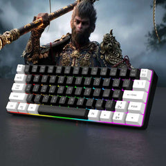 60% wired gaming keyboard, RGB backlight ultra compact mini keyboard, waterproof small compact 61 key keyboard for pc/Mac gamers 60% wired gaming keyboard, RGB backlight ultra compact mini keyboard, waterproof small compact 61 key keyboard for pc/Mac gamers
