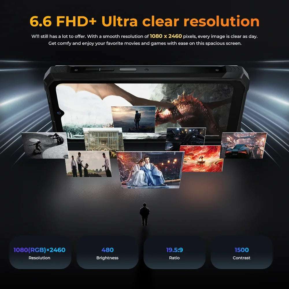 HOTWAV W11 Rugged Phone 6.6'' FHD+12GB+256GB 20800mAh Battery smartphone 64MP Camera Android 13 NFC Mobile Phone HOTWAV W11 Rugged Phone 6.6'' FHD+12GB+256GB 20800mAh Battery smartphone 64MP Camera Android 13 NFC Mobile Phone