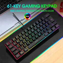 60% wired gaming keyboard, RGB backlight ultra compact mini keyboard, waterproof small compact 61 key keyboard for pc/Mac gamers 60% wired gaming keyboard, RGB backlight ultra compact mini keyboard, waterproof small compact 61 key keyboard for pc/Mac gamers