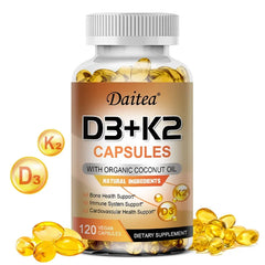 Vitamin K2 (MK7) with D3-5000 IU Supplement-120 Capsules, Immune Support Health, Bone Health, Cardiovascular Health Support Vitamin K2 (MK7) with D3-5000 IU Supplement-120 Capsules, Immune Support Health, Bone Health, Cardiovascular Health Support