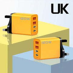 120W Fast Charging 4 Ports Mobile Phone Charger QC3.0 USB Type C Chargers Dual PD Wall Adapter EU/US/UK Plug for iPhone15 Xiaomi 120W Fast Charging 4 Ports Mobile Phone Charger QC3.0 USB Type C Chargers Dual PD Wall Adapter EU/US/UK Plug for iPhone15 Xiaomi
