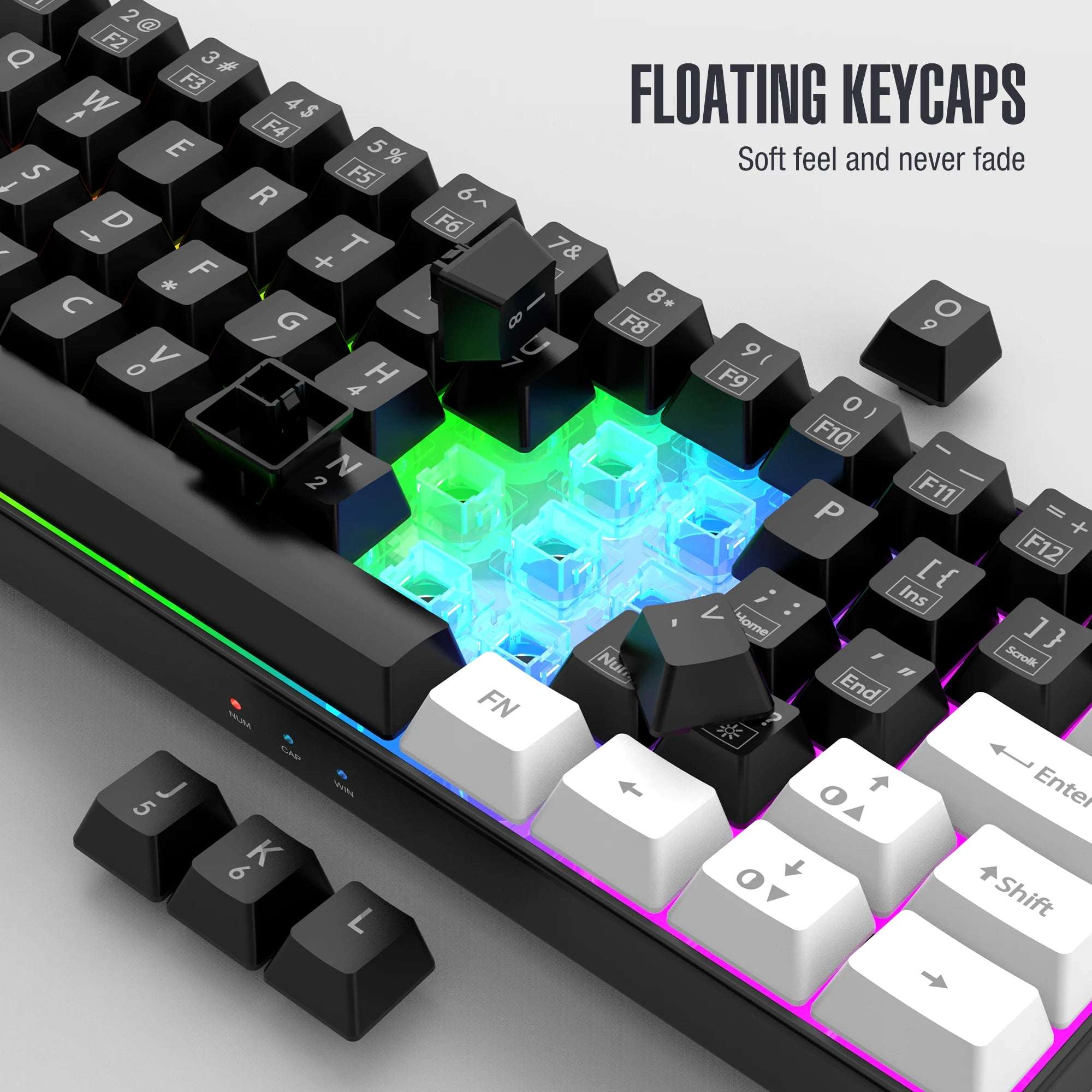 60% wired gaming keyboard, RGB backlight ultra compact mini keyboard, waterproof small compact 61 key keyboard for pc/Mac gamers 60% wired gaming keyboard, RGB backlight ultra compact mini keyboard, waterproof small compact 61 key keyboard for pc/Mac gamers