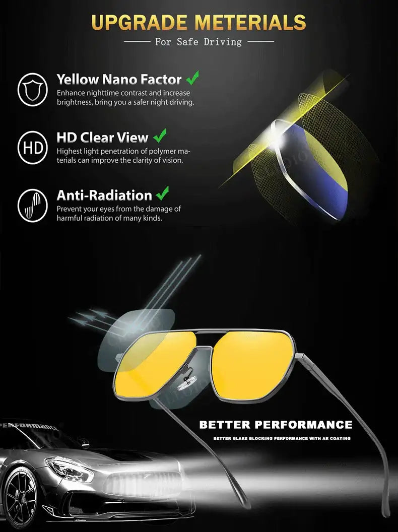 CLLOIO Anti-glare Day Night Vision Glasses Men Women Polarized Driving Sun Glasses Square Aluminum Photochromic Sunglasses UV400 CLLOIO Anti-glare Day Night Vision Glasses Men Women Polarized Driving Sun Glasses Square Aluminum Photochromic Sunglasses UV400