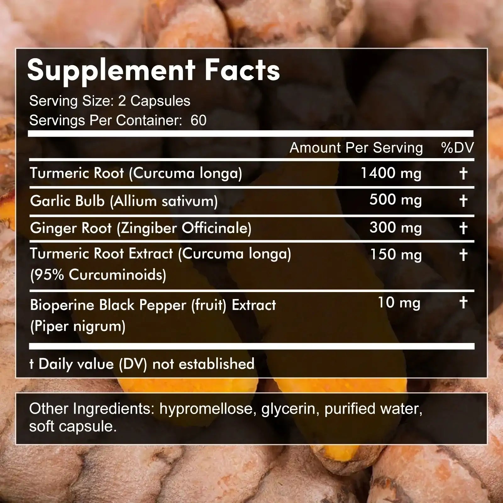Turmeric and Black Pepper Ginger - Joint Support Supplement Containing Piperin and 95% Curcumin. Digestive and Immune Support Turmeric and Black Pepper Ginger - Joint Support Supplement Containing Piperin and 95% Curcumin. Digestive and Immune Support