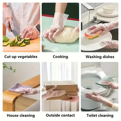 100PCS Disposable TPE Gloves Kitchen Bathroom Restaurant Camping Travel Waterproof Oil-Proof Household Cleaning Tools 100PCS Disposable TPE Gloves Kitchen Bathroom Restaurant Camping Travel Waterproof Oil-Proof Household Cleaning Tools