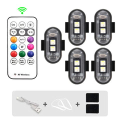 1-6PCS Wireless LED Drone Strobe Light for Motorcycle Car Bike Remote Control Warning Light Indicator Light USB Charging 8Colors 1-6PCS Wireless LED Drone Strobe Light for Motorcycle Car Bike Remote Control Warning Light Indicator Light USB Charging 8Colors