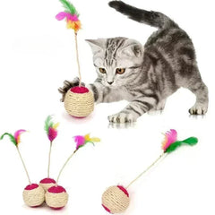 1Pc Cat Toy Sisal Scratching Ball Training Interactive Toy for Kitten Pet Cat Supplies Feather Toy  Cat Toys Interactive 1Pc Cat Toy Sisal Scratching Ball Training Interactive Toy for Kitten Pet Cat Supplies Feather Toy  Cat Toys Interactive