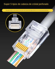 100pcs/lot RJ45 CAT6 CAT5e Pass Through Connectors Crystal End Gold-Plated 8P8C Crimp UTP Standard Ethernet Network Modular Plug 100pcs/lot RJ45 CAT6 CAT5e Pass Through Connectors Crystal End Gold-Plated 8P8C Crimp UTP Standard Ethernet Network Modular Plug