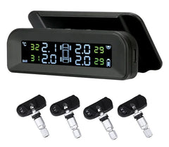 نظام مراقبة ضغط إطارات السيارة الذكية TPMS ساعة رقمية تعمل بالطاقة الشمسية شاشة LCD ضغط إطارات السيارة درجة الحرارة نظام إنذار السلامة نظام مراقبة ضغط إطارات السيارة الذكية TPMS ساعة رقمية تعمل بالطاقة الشمسية شاشة LCD ضغط إطارات السيارة درجة الحرارة نظام إنذار السلامة