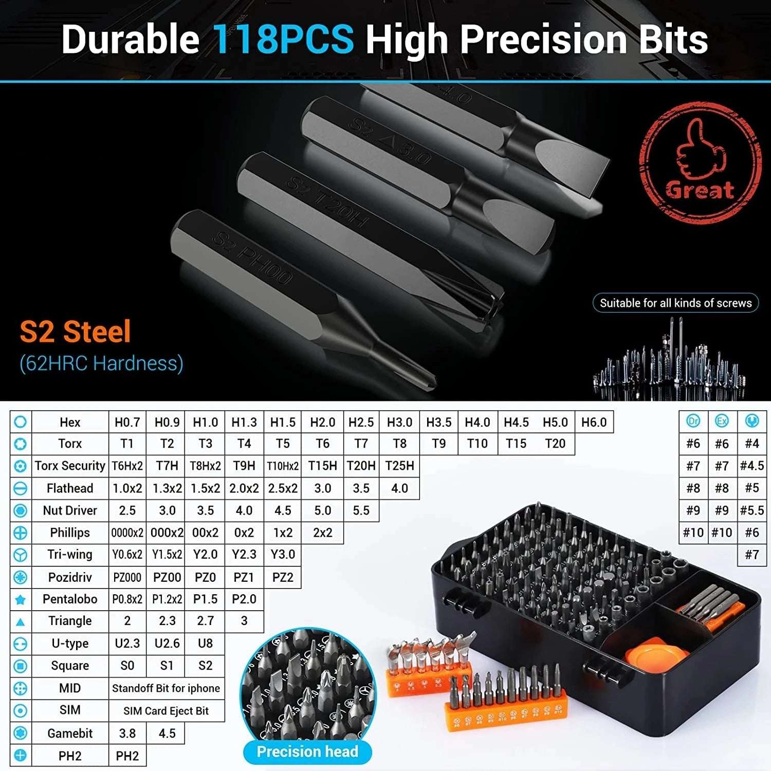 Screwdriver Set  Magnetic Torx Phillips Screw Bit Kit WOZOBUY With Electrical Driver Remover Wrench Repair Phone PC Tools Screwdriver Set  Magnetic Torx Phillips Screw Bit Kit WOZOBUY With Electrical Driver Remover Wrench Repair Phone PC Tools