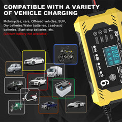 12V6A smart battery charger AGM Start stop battery European regulation full stop reverse protection lead-acid charger 12V6A smart battery charger AGM Start stop battery European regulation full stop reverse protection lead-acid charger