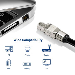 ZoeRax 2PCS RJ45 Cat8 Cat7 Cat6A Connector Shielded Toolless Modular Termination Plug 2000MHz 40G LAN Cable for 22AWG-24AWG ZoeRax 2PCS RJ45 Cat8 Cat7 Cat6A Connector Shielded Toolless Modular Termination Plug 2000MHz 40G LAN Cable for 22AWG-24AWG