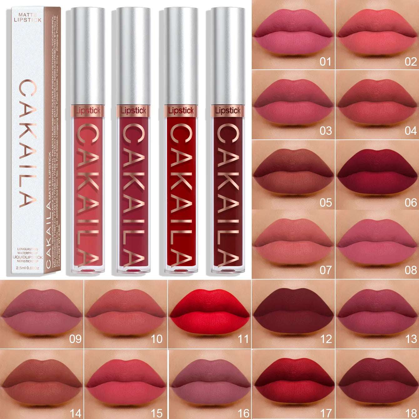 18 Color Lipstick Matte Non-stick Cup Waterproof Lip Gloss 18 Color Lipstick Matte Non-stick Cup Waterproof Lip Gloss