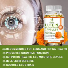 مكمل اللوتين والزياكسانثين - لتخفيف إجهاد العين والجفاف والبقع الصفراء، وفيتامينات العين لصحة القلب والأوعية الدموية للبالغين مكمل اللوتين والزياكسانثين - لتخفيف إجهاد العين والجفاف والبقع الصفراء، وفيتامينات العين لصحة القلب والأوعية الدموية للبالغين