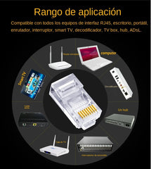 100pcs/lot RJ45 CAT6 CAT5e Pass Through Connectors Crystal End Gold-Plated 8P8C Crimp UTP Standard Ethernet Network Modular Plug 100pcs/lot RJ45 CAT6 CAT5e Pass Through Connectors Crystal End Gold-Plated 8P8C Crimp UTP Standard Ethernet Network Modular Plug
