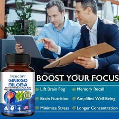 Ginkgo Biloba Capsules Memory Support Supplement, Brain Function & Mental Alertness, Focus, Concentration, with Vitamin B6 B12 Ginkgo Biloba Capsules Memory Support Supplement, Brain Function & Mental Alertness, Focus, Concentration, with Vitamin B6 B12