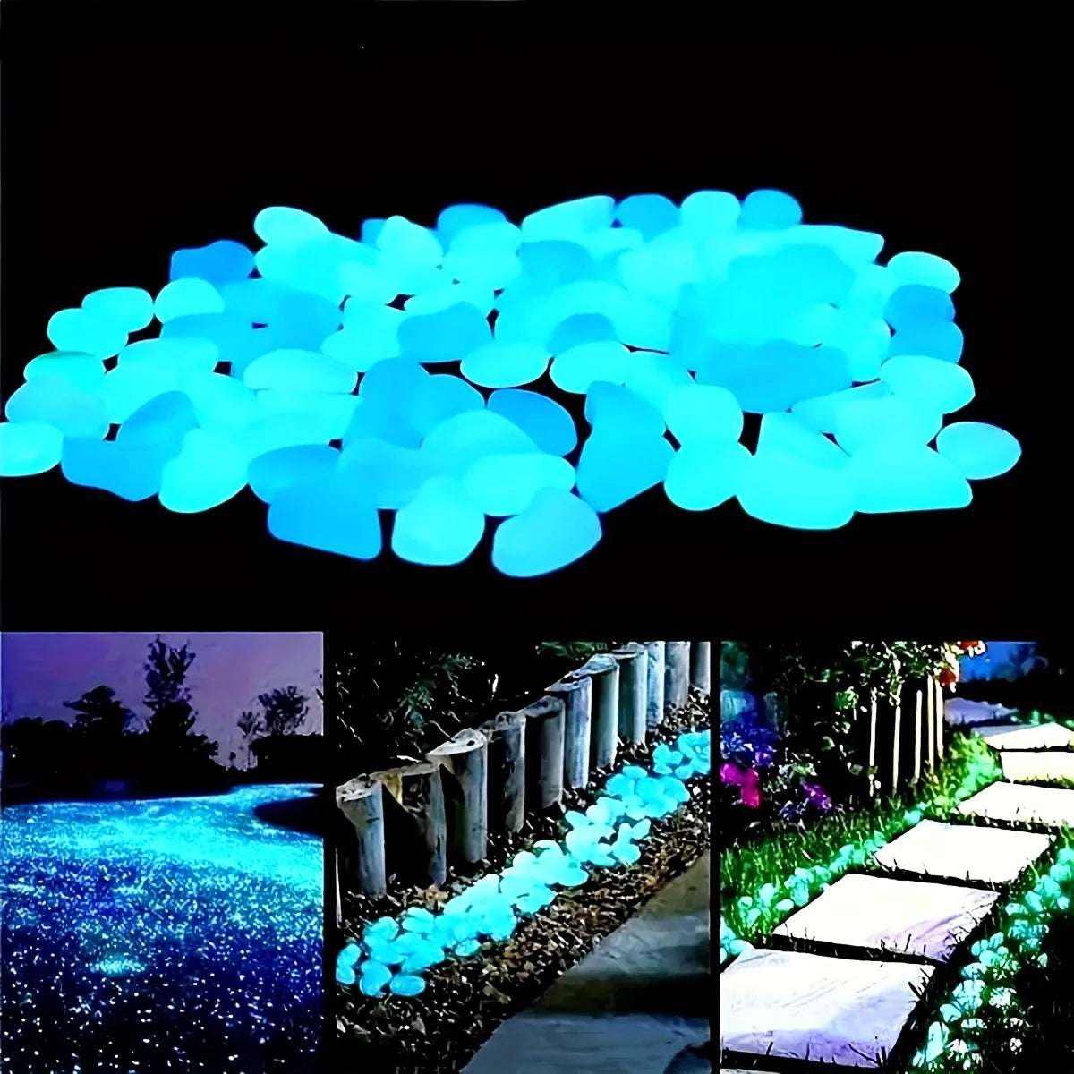 100pcs Glow In The Dark Pebbles, Resin Luminous Stones For Landscape, Garden Paths, Potted Plants, Parks, Aquarium Decor, 100pcs Glow In The Dark Pebbles, Resin Luminous Stones For Landscape, Garden Paths, Potted Plants, Parks, Aquarium Decor,