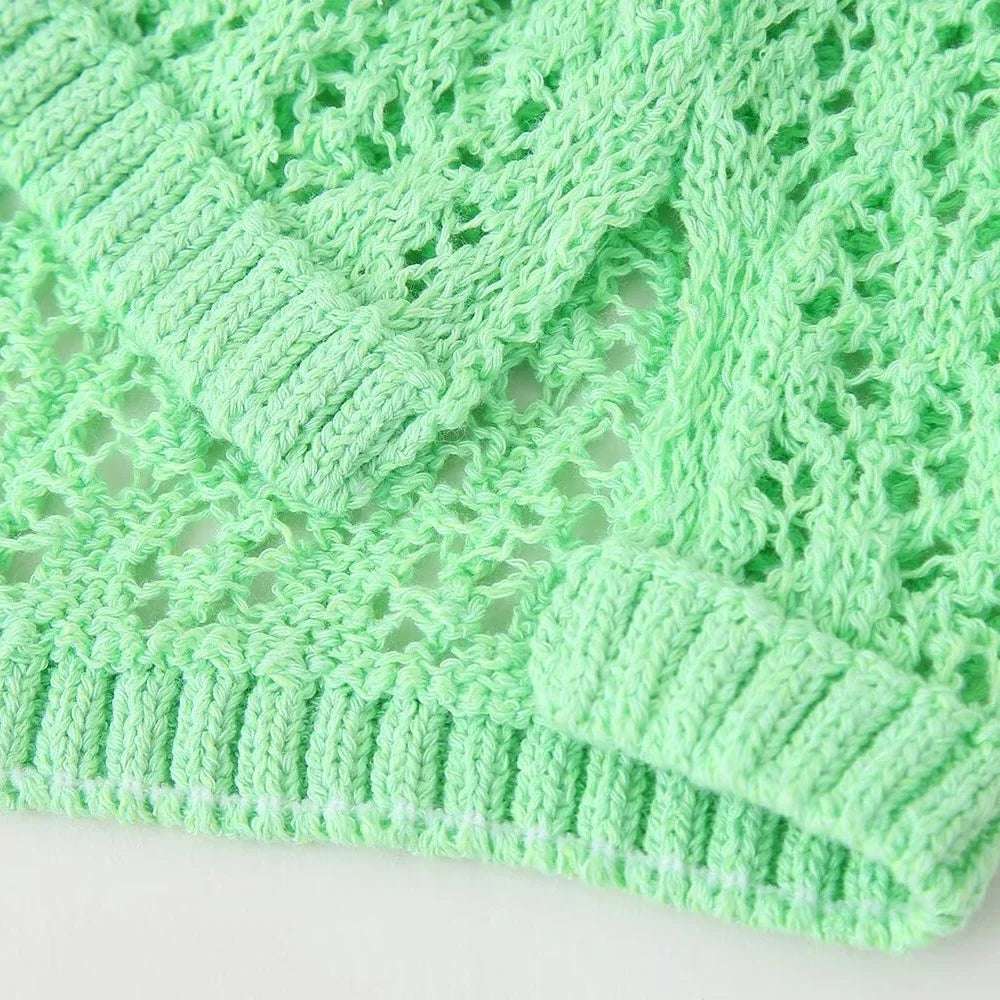 Women Fashion New Short Sleeve Jacquard Mesh Loose Polo Collar Sweater Pullover Tops Chic Female Knit Sweaters Mujer Women Fashion New Short Sleeve Jacquard Mesh Loose Polo Collar Sweater Pullover Tops Chic Female Knit Sweaters Mujer