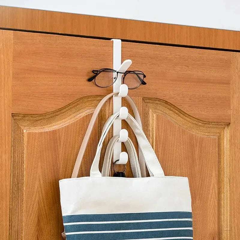 1pc Bedroom Door Hanger Clothes Hanging Rack Over The Door Plastic Home Storage Organization Hooks, Purse Holder For Bags Rails 1pc Bedroom Door Hanger Clothes Hanging Rack Over The Door Plastic Home Storage Organization Hooks, Purse Holder For Bags Rails