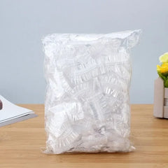 100PCS Disposable Waterproof Ear Covers for Hair Dye, Transparent Elastic Earmuffs Protective Plastic Wrap for Shower Salon 100PCS Disposable Waterproof Ear Covers for Hair Dye, Transparent Elastic Earmuffs Protective Plastic Wrap for Shower Salon