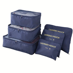 6pcs Travel Organizer Set - Durable Oxford Fabric, Fashionable Women's Packing Cubes For Clothes & Underwear, Hand Washable 6pcs Travel Organizer Set - Durable Oxford Fabric, Fashionable Women's Packing Cubes For Clothes & Underwear, Hand Washable
