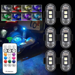 1-6PCS Wireless LED Drone Strobe Light for Motorcycle Car Bike Remote Control Warning Light Indicator Light USB Charging 8Colors 1-6PCS Wireless LED Drone Strobe Light for Motorcycle Car Bike Remote Control Warning Light Indicator Light USB Charging 8Colors