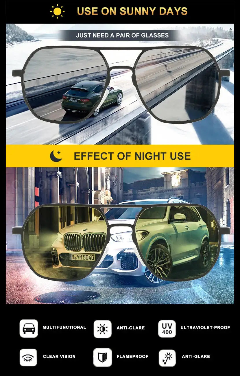 CLLOIO Anti-glare Day Night Vision Glasses Men Women Polarized Driving Sun Glasses Square Aluminum Photochromic Sunglasses UV400 CLLOIO Anti-glare Day Night Vision Glasses Men Women Polarized Driving Sun Glasses Square Aluminum Photochromic Sunglasses UV400