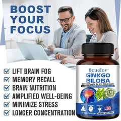 Ginkgo Biloba Capsules Memory Support Supplement, Brain Function & Mental Alertness, Focus, Concentration, with Vitamin B6 B12 Ginkgo Biloba Capsules Memory Support Supplement, Brain Function & Mental Alertness, Focus, Concentration, with Vitamin B6 B12