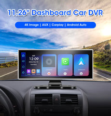 10/11.26 inch Dash Cam 4K Car DVR Wireless Carplay & Android Auto GPS Navigation Video Recorder Dashboard Dual Lens Wifi FM AUX 10/11.26 inch Dash Cam 4K Car DVR Wireless Carplay & Android Auto GPS Navigation Video Recorder Dashboard Dual Lens Wifi FM AUX