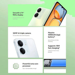 Xiaomi Redmi 13C global version smartphone with 6.74 inch 90Hz display 50MP AI triple camera 5000mAh battery Xiaomi Redmi 13C global version smartphone with 6.74 inch 90Hz display 50MP AI triple camera 5000mAh battery