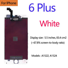 White 5.5 inch display assembly for iPhone 6 Plus shown and iPhone 7 LCD screen replacement White 5.5 inch display assembly for iPhone 6 Plus shown and iPhone 7 LCD screen replacement