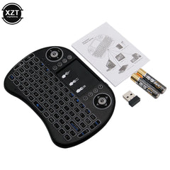 2.4G Mini Wireless Keyboard 3 Color Backlit I8 English Russian Air Mouse Touchpad Remote Control For Laptop TV BOX USB Receiver 2.4G Mini Wireless Keyboard 3 Color Backlit I8 English Russian Air Mouse Touchpad Remote Control For Laptop TV BOX USB Receiver