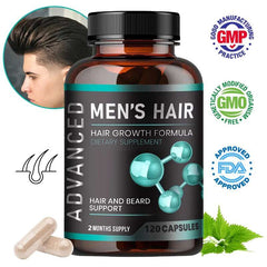 Hair Growth Vitamins for Men - Thick Hair and Beard - Helps with Thinning and Hair Loss, Natural Dietary Supplement Hair Growth Vitamins for Men - Thick Hair and Beard - Helps with Thinning and Hair Loss, Natural Dietary Supplement