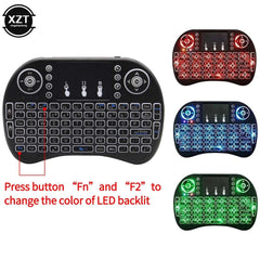 2.4G Mini Wireless Keyboard 3 Color Backlit I8 English Russian Air Mouse Touchpad Remote Control For Laptop TV BOX USB Receiver 2.4G Mini Wireless Keyboard 3 Color Backlit I8 English Russian Air Mouse Touchpad Remote Control For Laptop TV BOX USB Receiver