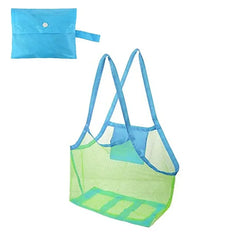1pc Multicolor Large Mesh Beach Bag, Sand-Away Portable Tote With Convenient Hanging Hole, Breathable  Foldable Storage For Toys 1pc Multicolor Large Mesh Beach Bag, Sand-Away Portable Tote With Convenient Hanging Hole, Breathable  Foldable Storage For Toys