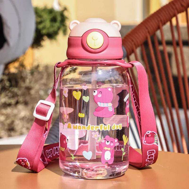 1PC Kids Water Sippy Cup Kids Water Bottle with Straw and Handle Portable Drinking Bottle Cup Children 1PC Kids Water Sippy Cup Kids Water Bottle with Straw and Handle Portable Drinking Bottle Cup Children
