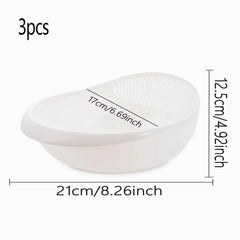 1/3 قطع - مصفاة وعاء أرز سلة تصريف وعاء فاكهة سلة غسيل تصريف مع مقبض سلة غسيل منظم مطبخ منزلي 1/3 قطع - مصفاة وعاء أرز سلة تصريف وعاء فاكهة سلة غسيل تصريف مع مقبض سلة غسيل منظم مطبخ منزلي