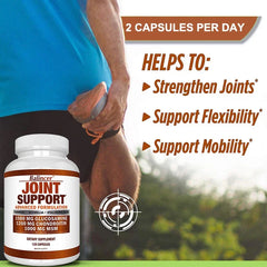 60/120 Glucosamine & Chondroitin & MSM 3-in-1 Capsules - Joint Health Support Supplement - Non-GMO, Vegetarian Capsules 60/120 Glucosamine & Chondroitin & MSM 3-in-1 Capsules - Joint Health Support Supplement - Non-GMO, Vegetarian Capsules