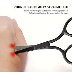 1PC Silver Mirror Light Black Round Head Safety Nose Hair Scissors Neutral Stainless Steel Scissors 1PC Silver Mirror Light Black Round Head Safety Nose Hair Scissors Neutral Stainless Steel Scissors